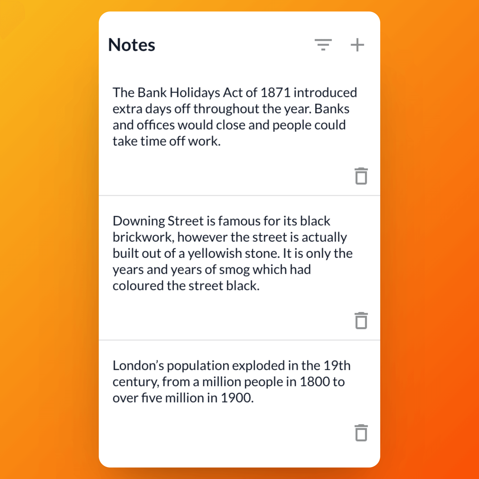 Screenshot notes